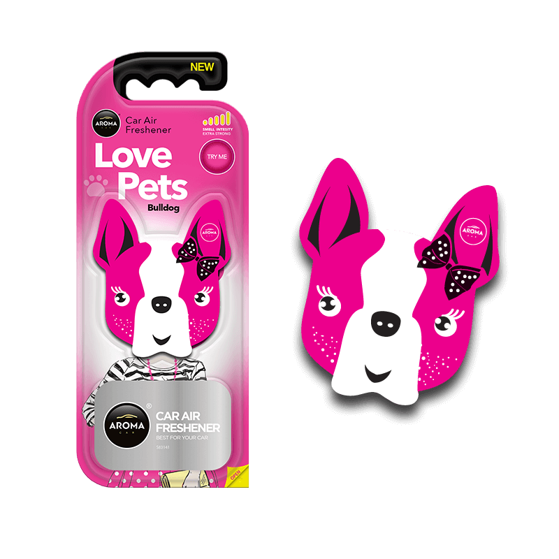 Авто ароматизатор с булдог и оригинална опаковка
