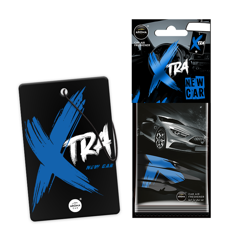 Опаковка и автомобилен ароматизатор Xtra New Car